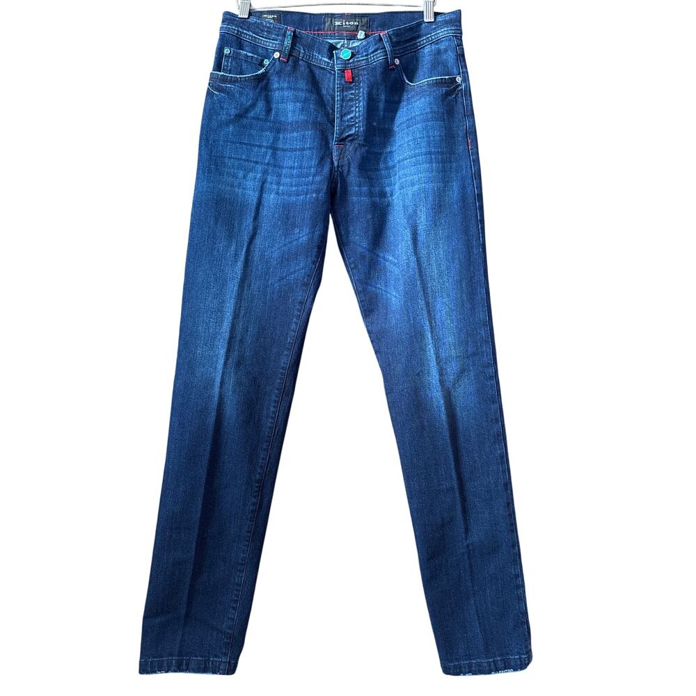Kiton Napoli 5 Pocket Mid Wash Salvedge Denim Jeans 36 New